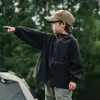 Jaqueta impermeável AINI infantil para atividades ao ar livre, camping e passeios, jaqueta estilosa nova para primavera e outono, para meninos e crianças mais velhas