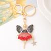 Llavero de niña ángel creativa europea y americana, metal con diamantes de imitación, colgante de diamante para coche, llavero con anillo de bailarina de ballet