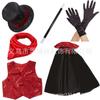 Conjunto de Disfraz de Mago Sombrero de Copa de Mago Negro Guantes de Mago Varita Mágica Sombrero Mágico