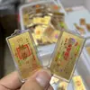 Colgante de Flor de Durazno Tesoro Dorado Buena Suerte y Riqueza, Pegatina de Teléfono de Oro Puro Multicolor, Artículo de Regalo Popular de Tienda de Oro