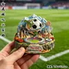 Imán de Refrigerador Metálico para el Mundial 2026 Personalizado Colaboración USA-Canadá-México Souvenir Magnético Cultural y Creativo para Aficionados al Fútbol