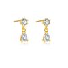Aretes de plata esterlina S925 piedra redonda aretes colgantes de gota de agua para mujer 2024 nuevo boutique europeo y americano fabricantes de banquetes venta al por mayor