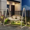 Cadeira de balanço para pátio externo, jardim de vila, terraço, varanda, casa de temporada; cadeira de rede dupla popular para exterior