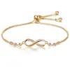 Pulsera de Bucle de Amor Infinito de AliExpress Amazon Transfronteriza de Venta Caliente para Mujer Personalizada Pulsera Vera Circonita Micro-incrustada