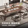 Mesa de Té Grande de Madera Maciza, Juego de Mesa de Té para Recepción de Oficina, Combinación de Mesa de Té y Sillas al por Mayor, Juego de Mesa de Té y Sillas