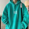 Moletom com Capuz Masculino Inverno Vintage Americano Retrô Solto Veludo Espessado Marca Tendência High Street Tamanho Grande Moletom Tendência