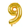 Separado de 40 pulgadas EE. UU.. globo de película de aluminio número 0-9 color dorado y plateado azul en polvo cuerpo delgado decoración de fiesta