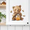 Desenho Fofo Urso Pote de Mel Adesivos de Parede Autoadesivos Adesivos para Geladeira de Cozinha Adesivos de Decoração para Sala de Restaurante ZN3171C