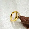 Anel de Estilo Retro Simples Transfronteiriço Europeu e Americano 18K Galvanoplastia a Vácuo Inserido com Zircônia Colorida e Esmalte de Porcelana Azul e Branca