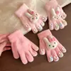 Guantes para Niñas Otoño e Invierno Lindos Dibujos Animados de Conejo Miffy Peluche Cinco Dedos Guantes para Niñas Resistentes al Viento y Cálidos Guantes con Dedos