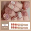 Unhas Usáveis Feitas à Mão Atacado Xiaohongshu Douyin Venda Quente Diamante Borboleta Coração High-End Nail Art Unhas Usáveis 24 Peças