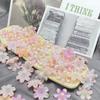 Tiktok nuevo Mabe gradiente soporte de flores de seis pétalos simulación de hojas de árbol flor DIY decorativo accesorios de joyería hechos a mano