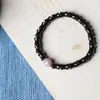 Ébano contas antigas dispostas pulseira de madeira masculina e feminina anel único contas barril contas de Buda pulseira cabo Wenwan estilo étnico vintage