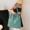 Bolsa Tote de Grande Capacidade Estilo K, Logo Feito Sob Medida, Bolsa de Ombro Leve Literária e Artística, Roupa de Trabalho e Bolsa de Compras para Lazer e Viagem