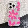 Capa de Celular Amazon Ins Margarida Azul Apple 17Pro Capa de Fio de Pena Pintada Iphone18 Capa Protetora Feminina