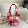 Bolso Cubo Fresco y Sencillo Estilo Coreano al por Mayor para Mujer, Nuevo Modelo 2026, Bolso de Hombro a Cuadros con Bloques de Color, Bolso Versátil de Axila