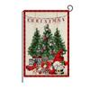 Bandera navideña de lino para jardín transfronteriza de Amazon, con estampado de árbol de Navidad y letras a cuadros, decorativa para patio al aire libre.