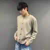 Jaqueta Cardigan de Tricô Estilo Old Money Retrô Japonês Design Masculino Punho com Furo Suéter Estilo Preguiçoso Peça de Tricô