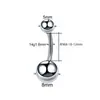 Piercing de ombligo con rosca interna de aleación de titanio G23 F136 con doble cabeza de circonita piercing de ombligo de colores al por mayor