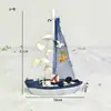 Accesorios para el Hogar Mediterráneos Azul y Blanco Concha Velero Estilo Antiguo Artesanías Regalos Velero de Navegación Suave
