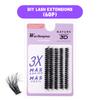 Cinco filas de fabricantes suministran directamente simulación 3D de cabello natural con adhesivo termofusible 10p20p30p40 pestañas de dibujos animados con varias longitudes de pestañas