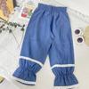 Mini Bird 2024 Verano Nuevo Pantalones Agitadores de Mezclilla Suave Antimosquitos para Niñas Temperamento Damas Pierna Pierna Pantalones Casuales