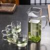Copa de Feria de Vidrio Engrosado Rompedor de Té Verde Tetera Resistente al Calor Cuadrado Media Luna Filtro Drenaje de Té Todo en Uno Rompedor de Té