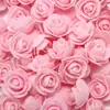 Flor de Rosa de Espuma PE de Simulação de 3,5cm Guirlanda de Flores Decorativa Manual com Flor Flor Artificial Cabeça de Flor Pequena de Espuma fabricantes