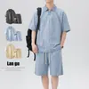 Nuevo Traje Casual de Hombre Verano 2026 con Camisa Polo de Manga Corta con Solapa y Pantalones Cortos, Conjunto de Dos Piezas Suelto y Moderno para Hombre