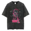 Camiseta lavada de anime transfronterizo MobPsycho100, ropa urbana para hombre, moda casual retro gráfica Harajuku