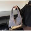 Bolso de Hombro Tipo Tote Elegante, Sencillo y de Felpa, Estilo Coreano Casual de Nicho, Bolso Cruzado de Gran Capacidad para Viajes
