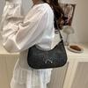 Bolso de Hombro para Mujer 2025 Primavera/Verano Nuevo Estilo Retro Texturizado Moda Francesa con Decoración de Lazo