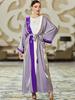 Nuevo Estilo Morado Glicina Cardigan Bordado a Mano con Pedrería Abaya Étnica Robe Amazon
