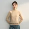 Suéter de Cachemir 100% Puro Versátil de Gama Alta Kangsai Ni para Mujer, Cuello Medio Alto, Jersey de Punto para Otoño/Invierno
