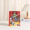 Bolsa de Regalo de Dibujos Animados Temática Ninja Negra y Roja Bolsa de Papel Kraft Bolsa Tote para Fiesta Venta Directa de Fábrica