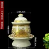 Copa del Dios de la Riqueza Copa Guanyin para Purificación de Agua Copa del Mantra de la Gran Compasión Sutra del Corazón Copa de Tributo Copa para Ofrenda de Agua frente a Buda Copa de Agua Bendita Copa de Agua Sagrada de Buda Flor de Loto