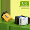 Carregador Multi-Porta Certificado CE 240W GaN Nitreto de Gálio com Display Digital LED Atacado Transfronteiriço Amazon FBA