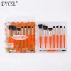 Nuevo set de brochas de maquillaje en caja transfronterizo, venta al por mayor desde fabricante, con mango de goma y cerdas sintéticas, apto para maquillaje facial