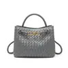 Bolso de Mano Tejido para Mujer 2025 Nuevo Gran Capacidad Versátil Bolso de Hombro Cruzado Debajo del Brazo Retro Mate
