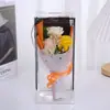 Regalos para el Día de San Valentín y el Día de la Madre: 3 Rosas de Jabón, Flores Artificiales, Flores Eternas, Gypsophila, Cuerda para Sostener, Caja de Regalo Transparente