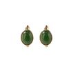 Yilu Plata S925 Plata Esterlina Chapado en Oro Jade Hetian Jaspe Simple Aretes Cabujón Elegante Moda Aretes Versátiles Aretes