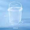 Venta al por mayor del fabricante Barril de plástico blanco Barril redondo Almacenamiento de frutas Barril sellado 1-5L Grado alimenticio Bolsa de mano Barril de plástico transparente