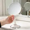 Espejo de doble cara, espejo de tocador redondo de mesa, espejo de tocador de alta definición giratorio 360 grados, espejo de belleza de escritorio para dormitorio y dormitorio