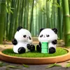 Micro-Paisaje Lindo Muñeco Panda de Bambú Linda Decoración de Jardinería DIY Accesorios Adornos Pequeños de Escritorio
