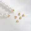 Hilo para Hebilla de Cinturón Chapado en Oro de 14 Quilates que Conserva el Color, Tapa Colgante para Agujero, Anillo Cerrado, Anillo de Conexión, Accesorios de Hebilla de Cierre para Pulsera de Perlas DIY, Collar