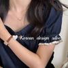 Estilo Ins Coreano Adornos Plateados Plata de Ley S925 Cadena de Aceituna de Doble Capa Anillo Rombo Lutong Collar Clavícula Sentido de Alta Calidad
