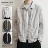 Jaqueta curta de veludo cotelê com lapela masculina plus size 45-150kg design solto moderno outono 2026 novo modelo
