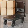 Carrinho pequeno de puxar com a mão, dobrável, leve, portátil, plataforma para transportar mercadorias, carrinho de compras, carrinho pequeno para buscar encomendas
