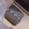 ¡Pulsera apilada de diamantes de colores! Pulsera de calabaza con circonita chapada en oro real, joyería de diseño niche estilo ins coreano para mujer