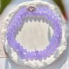 Colar de quartzo com jade e corrente longa de suéter, nó fashion doce, violeta gelo claro de 12 mm
